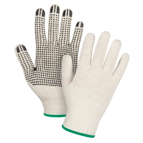 Lightweight Dotted String Knit Gloves, Poly/Cotton, Single Sided, 7 Gauge, Medium Equipex