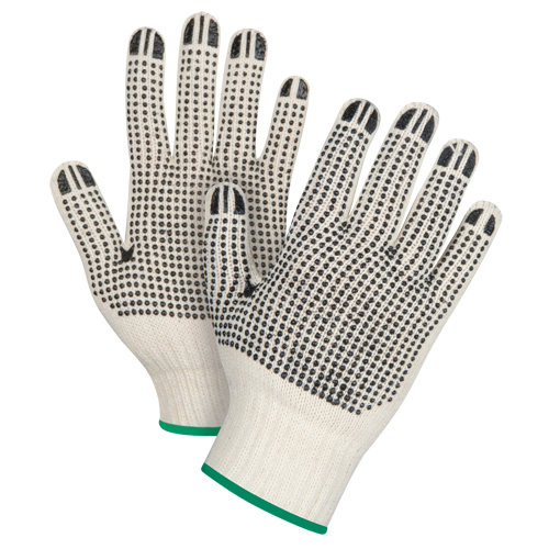 Heavyweight Double-Sided Dotted String Knit Gloves, Poly/Cotton, Double Sided, 7 Gauge, Medium Equipex
