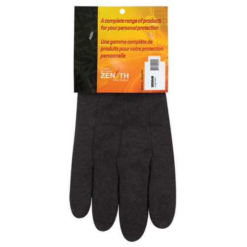 Gants de jersey, Grand, Brun, Non doubl&eacute;, Poignet en tricot Equipex