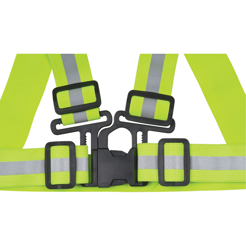 Standard-Duty Safety Harness, High Visibility Lime-Yellow, Silver Reflective Colour, Large Equipex