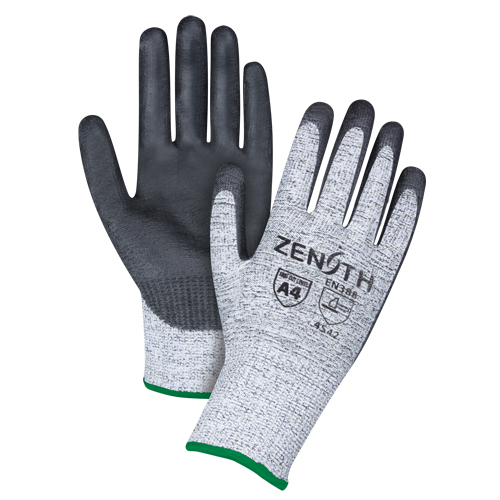 Seamless Stretch Cut-Resistant Gloves, Size Medium/8, 13 Gauge, Polyurethane Coated, HPPE Shell, ANSI/ISEA 105 Level 4/EN 388 Level 5 Equipex