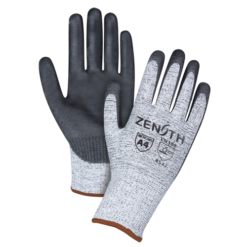 Gants &eacute;lastiques sans coutures r&eacute;sistants &agrave; la coupe, Taille Grand/9, Calibre 13, Rev&ecirc;tement Polyur&eacute;thane, Enveloppe en PEHP, ANSI/ISEA 105 niveau 4/EN 388 niveau 5 Equipex