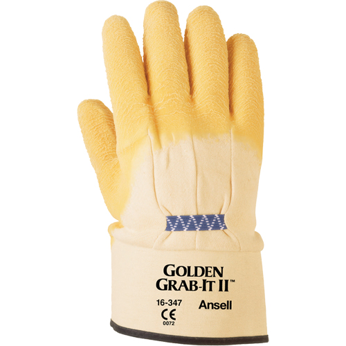 Gants Golden Grab-It II, 10/T-Grand, R&ecirc;vetement Latex de caoutchouc, Calibre 13, Enveloppe en Nylon Equipex