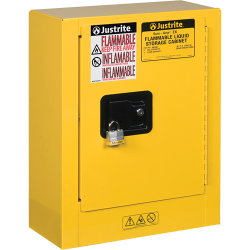 Mini-armoires de s&eacute;curit&eacute; Sure-Grip EX pour produits inflammables, 2 gal., 1 Porte(s), 17" La x 22" h x 8" p Equipex