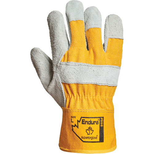 Endura&reg; Fitter Gloves, Large, Split Leather Palm, Cotton Inner Lining Equipex