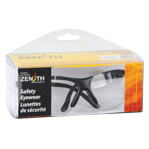 Lunettes de s&eacute;curit&eacute; s&eacute;rie Z1800 avec verres de lecture, Anti-&eacute;gratignures, Transparent, Dioptrie 2,0 Equipex
