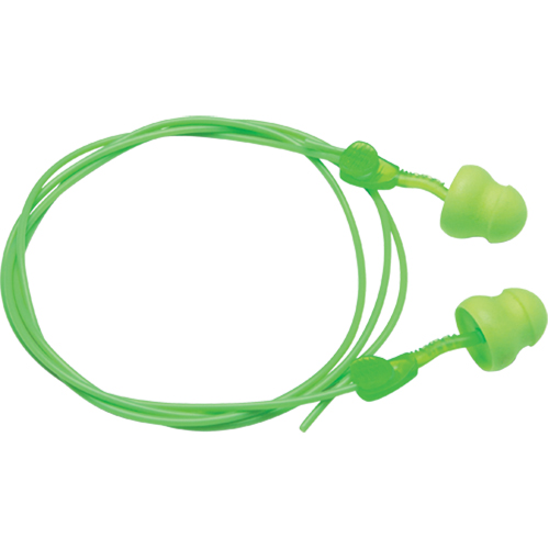 Bouchons d'oreilles en mousse Glide, Vrac - Boîte, Avec cordon Equipex