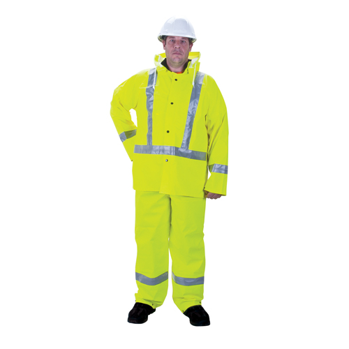 RZ900 Premium Traffic Rain Suit, Polyester/PVC, Medium, Lime-Yellow Equipex