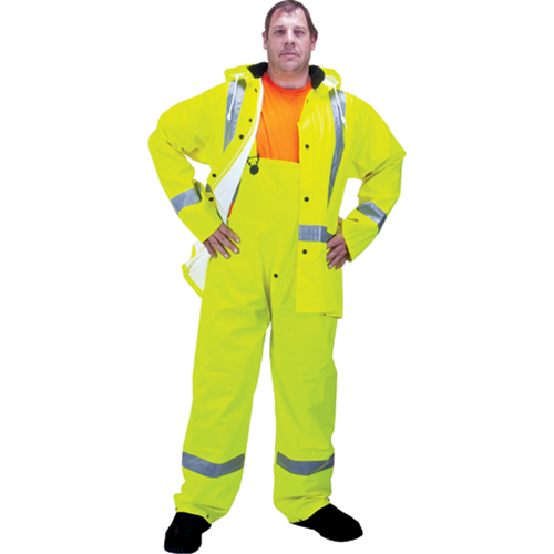 RZ900 Premium Traffic Rain Suit, Polyester/PVC, Medium, Lime-Yellow Equipex