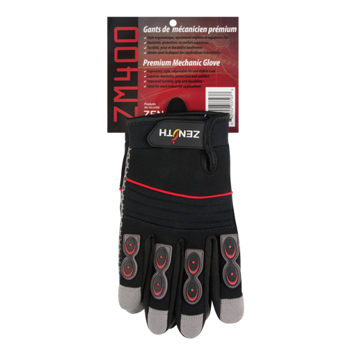 Gants pour m&eacute;canicien ZM400 de premi&egrave;re qualit&eacute;, Paume Synth&eacute;tique, Taille Grand Equipex