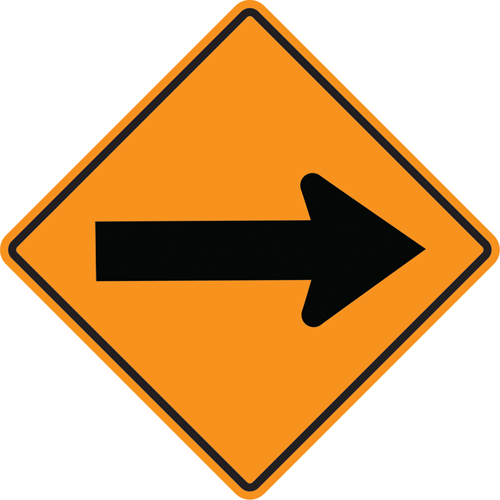 Arrow Roll-Up Temporary Conditions Sign , 24" x 24", Vinyl, Pictogram Equipex