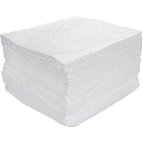 Premium Meltblown Sorbent Pads, Oil Only, 15" x 17", 25 gal. Absorbancy Equipex