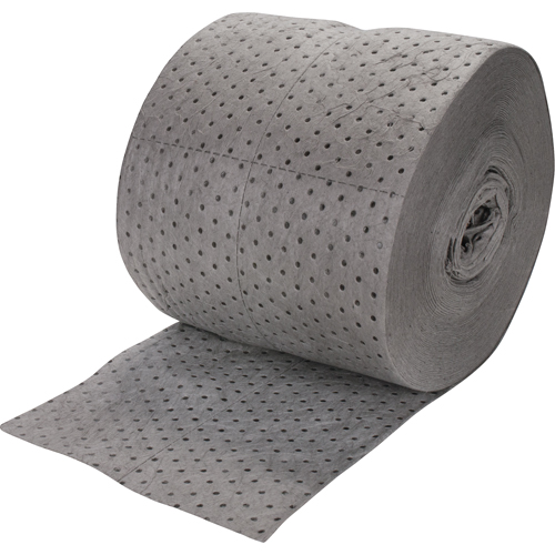 Rouleaux absorbants li&eacute;s de premi&egrave;re qualit&eacute;, Lourd, 150' lo x 15" la, Absorption 25 gal. Equipex