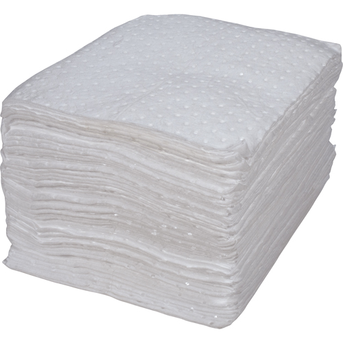 Feuilles absorbantes li&eacute;es de premi&egrave;re qualit&eacute;, Huile seulement, 15" x 17", 15 gal. d'absorption Equipex