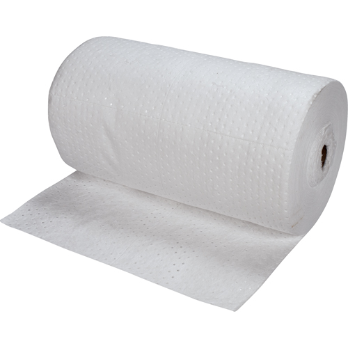 Rouleaux absorbants li&eacute;s de premi&egrave;re qualit&eacute;, Poids moyen, 150' lo x 30" la, Absorption 40 gal. Equipex