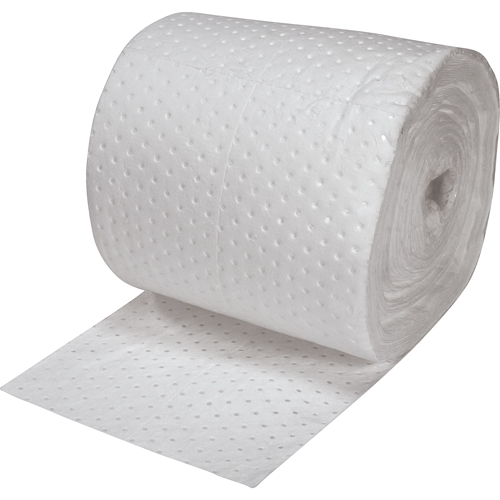 Feuilles absorbantes en fibres fines de premi&egrave;re qualit&eacute;, Lourd, 150' lo x 15" la, Absorption 25 gal. Equipex