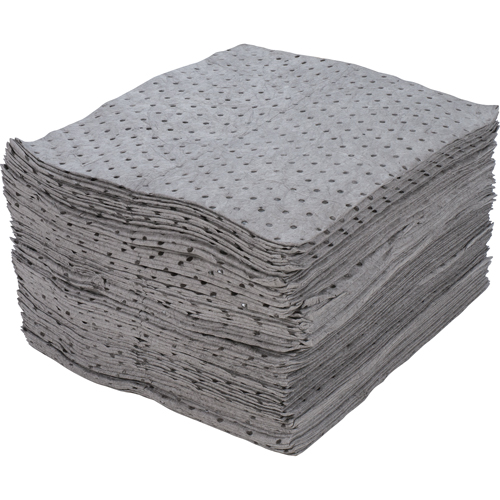 Premium Fine Fibre Sorbent Pads, Universal, 15" x 17", 30 gal. Absorbancy Equipex