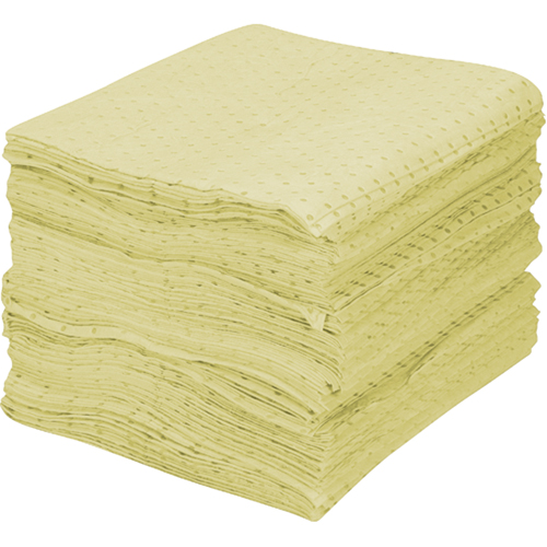 Premium Fine Fiber Sorbent Pads, Hazmat, 15" x 17", 30 gal. Absorbancy Equipex