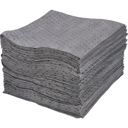 Feuilles absorbantes lamin&eacute;es (SMS) de premi&egrave;re qualit&eacute;, Universel, 15" x 17", 30 gal. d'absorption Equipex