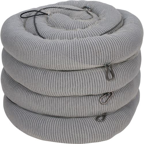 Barrage absorbant de premi&egrave;re qualit&eacute;, Universel, 10' lo x 5" la, Absorption 35 gal., 4 /pqt Equipex