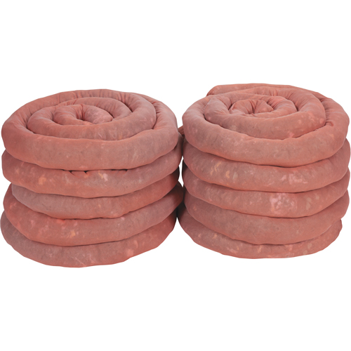 Sorbents Socks, Hazmat, 45 gal. Absorbancy, 3" W x 10' L, Pack of 10 Equipex