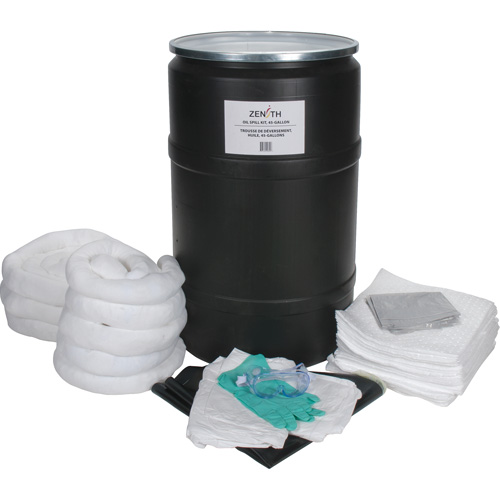 Trousse de lutte contre les d&eacute;versements, Huile seulement, Baril, Absorbance de 55 gal. US Equipex