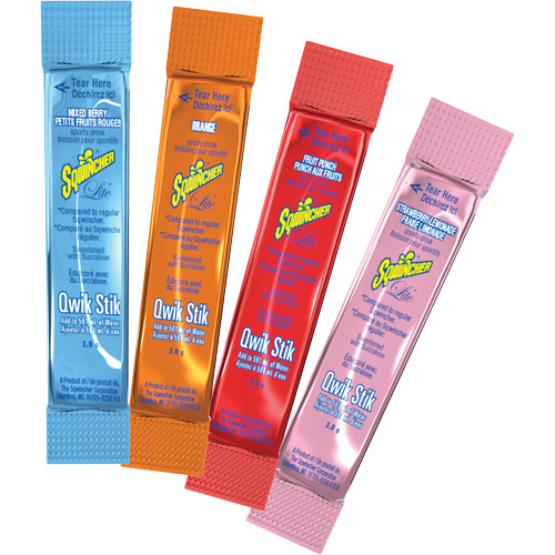 Sqwincher&reg; Boisson de r&eacute;hydratation ZERO Qwik Stik, Emballage-portion, Limonade aux fraises Equipex