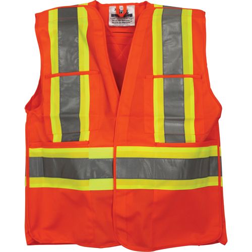 Veste de s&eacute;curit&eacute; pour la circulation, Orange haute visibilit&eacute;, Moyen/Petit, Polyester Equipex