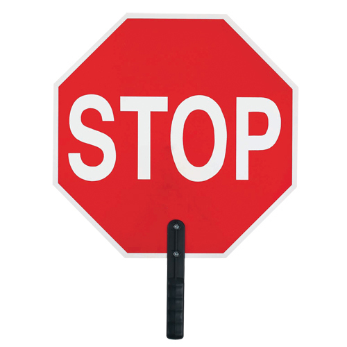 "Stop" Traffic Sign, 18" x 18", Plastic, English with Pictogram Equipex