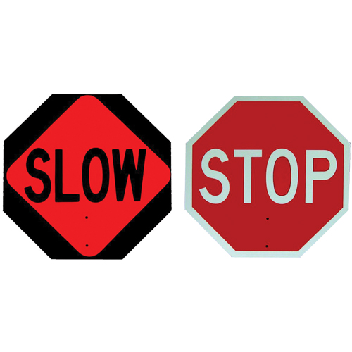 Double-Sided "Stop/Slow" Traffic Control Sign Equipex