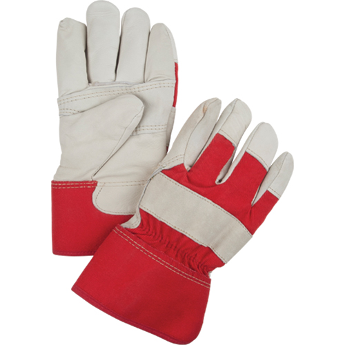 Gants d'ajusteur rouge & blanc doubl&eacute;s pour l'hiver, Grand, Paume en Cuir fleur de vache, Doublure en Boa Equipex