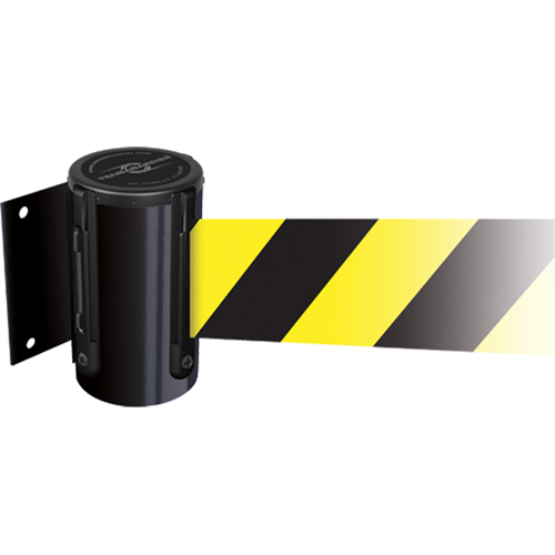 Tensabarrier&reg; Wall Mounted Units, Plastic, Screw Mount, 7.5', Yellow Tape Equipex