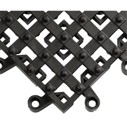 Tapis ErgoDeck avec crampons antid&eacute;rapants int&eacute;gr&eacute;s No 553, PVC, 1-1/2' la c, 1-1/2' lo, 7/8" &eacute;paisseur, Noir Equipex