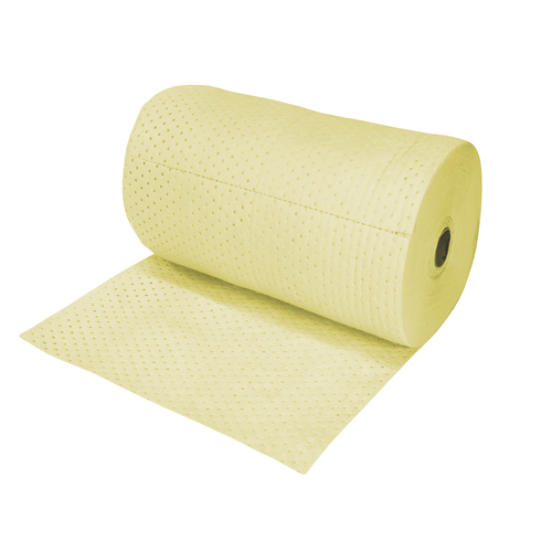 Industrial-Grade Fine Fibre Sorbent Rolls, Heavyweight, 150' L x 30" W, 70 gal. Absorbancy Equipex