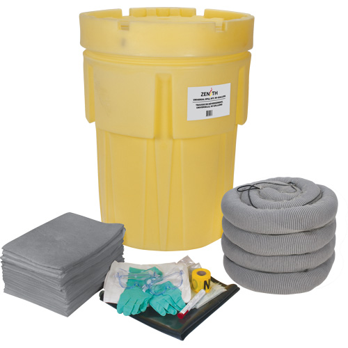 Trousse &eacute;conomique de lutte contre les d&eacute;versements, Universel, Baril, Absorbance de 95 gal. US Equipex