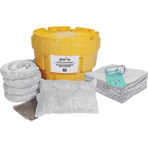 Trousse de lutte contre les d&eacute;versements, Huile seulement, Overpack/Baril de r&eacute;cup&eacute;ration, Absorbance de 20 gal. US Equipex