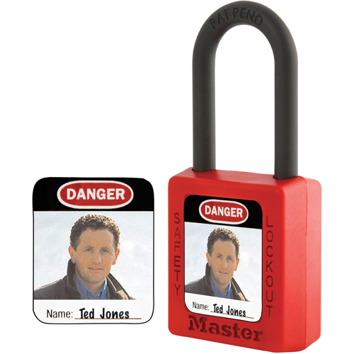 &eacute;tiquettes d'identification &agrave; photo pour cadenas en thermoplastique Zenex Equipex