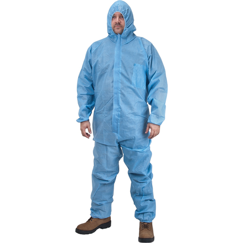 Combinaisons &agrave; capuchon de premi&egrave;re qualit&eacute;, Moyen, Bleu, Polypropyl&egrave;ne Equipex