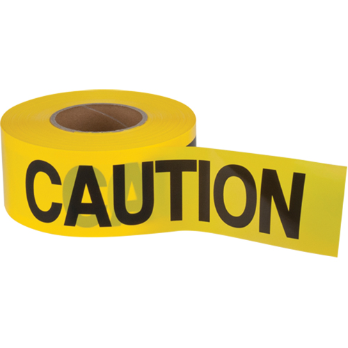 Ruban pour barricade Caution, Anglais, 3" la x 1000' lo, 1,5 mil, Noir sur jaune Equipex