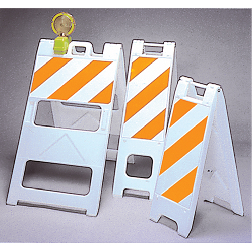 Barricades, Repliable, 25" lo x 45" h, Orange/Blanc Equipex