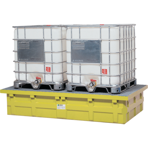 Double IBC Low-Top Without Drain, 385 US gal. Spill Capacity, 110" x 55" x 20" Equipex
