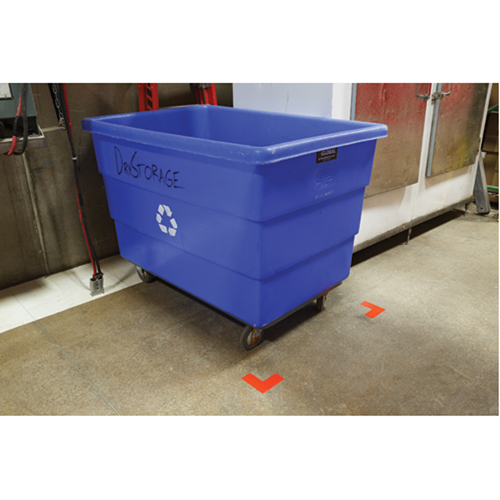 Floor Corner Marks, L, 5" L x 2" W, Red, Polyester Equipex