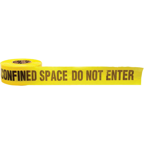 Ruban pour barricade, Anglais, 3" la x 1000' lo, 3 mils, Noir sur jaune Equipex