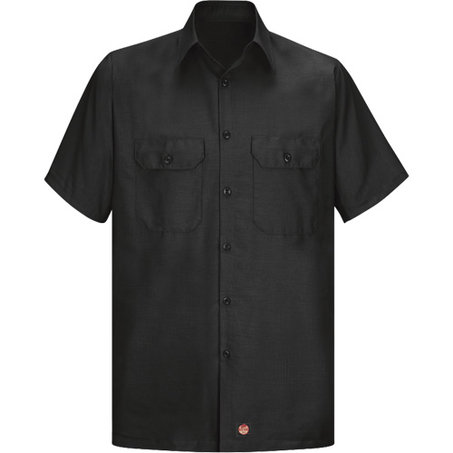 Short Sleeve Ripstop Shirt, Men's, Large (Tall), Black Equipex