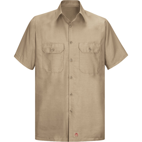 Short Sleeve Ripstop Shirt, Men's, Large (Tall), Khaki Equipex
