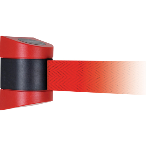 TensaBarrier&reg; Wall Mounted Units, Plastic, Screw Mount, 15', Red Tape Equipex