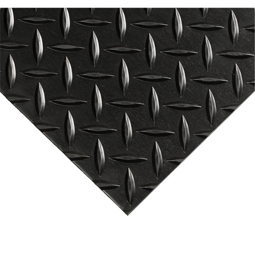 Diamond-Plate Switchboard Matting No.701, 2' W x 20' L, 1/4" Thickness, Black, PVC Equipex