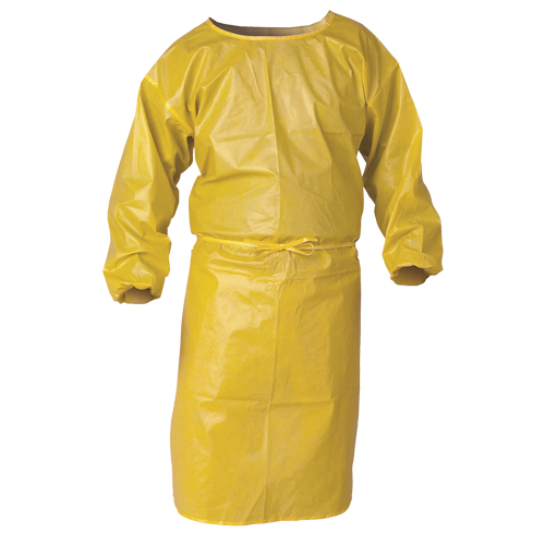 Blouse de protection Kleenguard contre la vaporisation de produits chimiques, Polypropyl&egrave;ne, Jaune, 34" la x 52" lo Equipex
