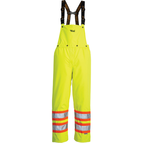 Journeyman Detachable Bib Safety Pants, Polyester, Small, High Visibility Lime-Yellow Equipex