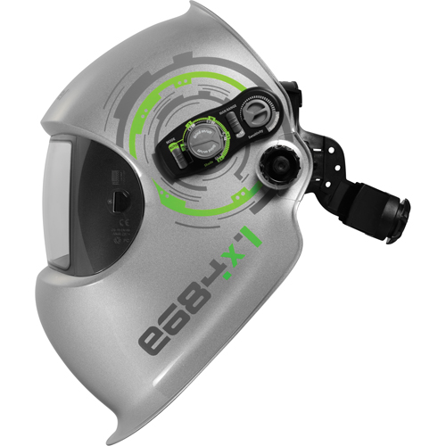 e684 Welding Helmets, 3.94" L x 1.97" W View Area, 4/5 - 13 Shade Range, Silver Equipex